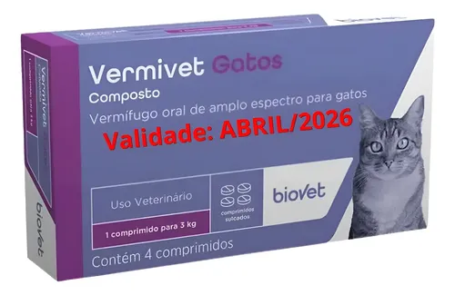 VERMIVETT GATOS 4 COMPRIMIDOS