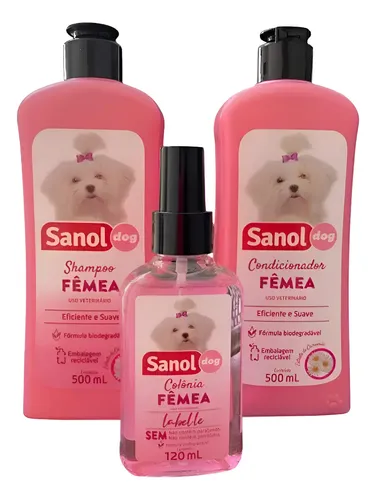 KIT BANHO SANOL DOG SHAMPOO CONDICIONADOR COLONIA