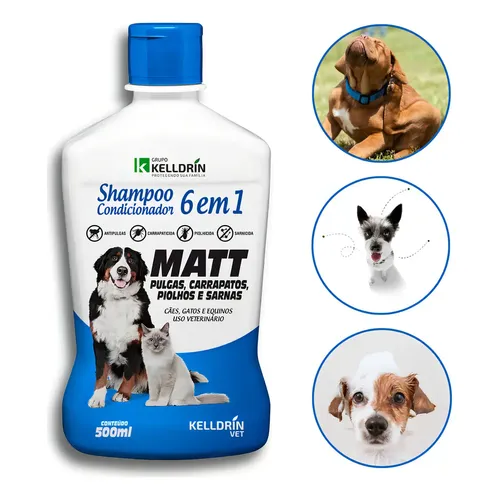 SHAMPOO 6 EM1 MATT PULGAS CAES E GATOS 500ML
