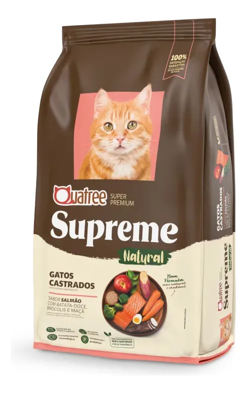 Quatree supreme gatos castrados salmão e batata doce 10kg